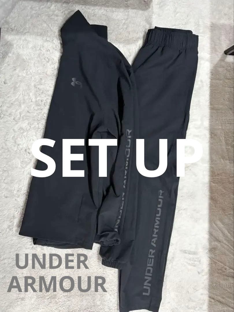 UNDER ARMOURアンダーアーマー◻︎ジャージ上下セットアップ　ブラックL