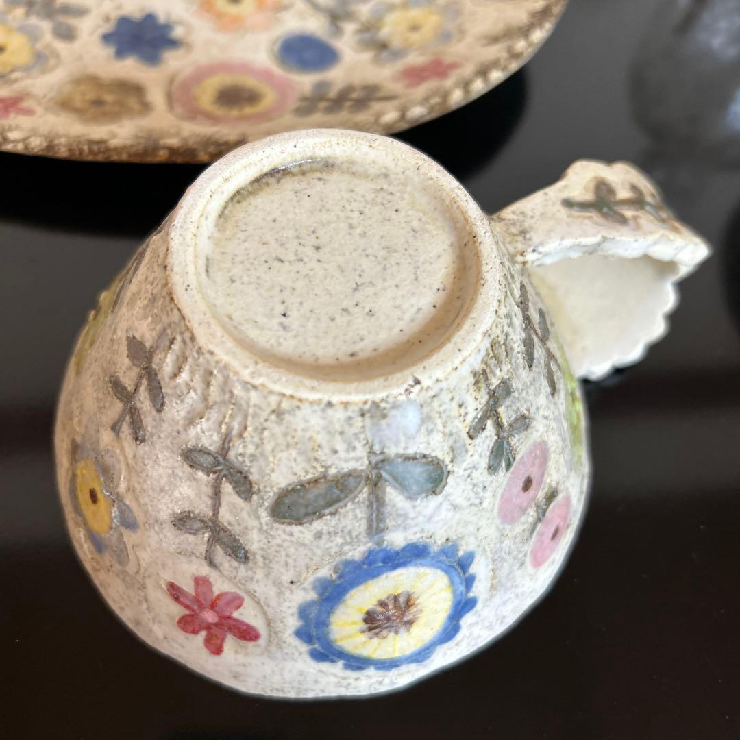 【新品・未使用】♡ 本田あつみさん　ワイルドフラワーオーバル２４㎝&カップセット