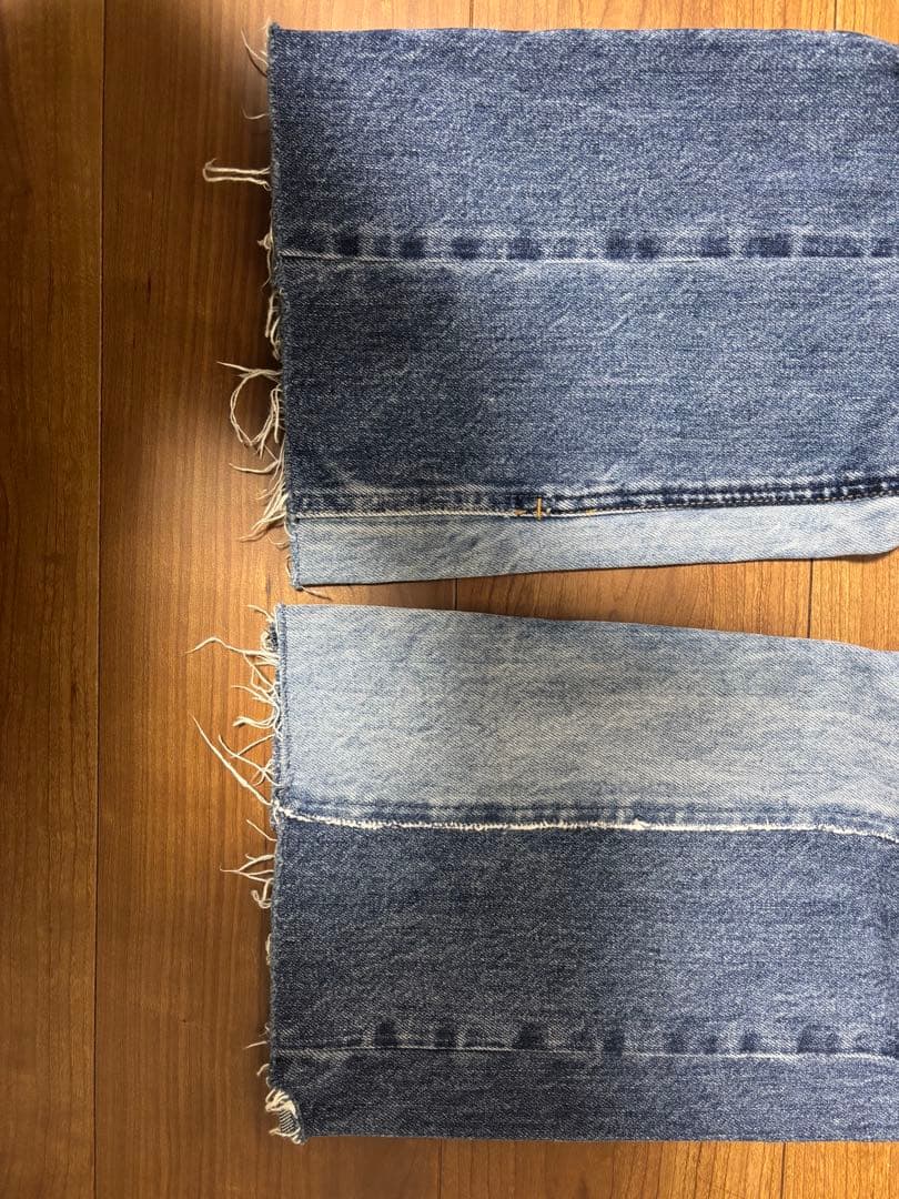 美品サロンアダムエロペ　 COTTON USA リメイクライクセミフレアデニム