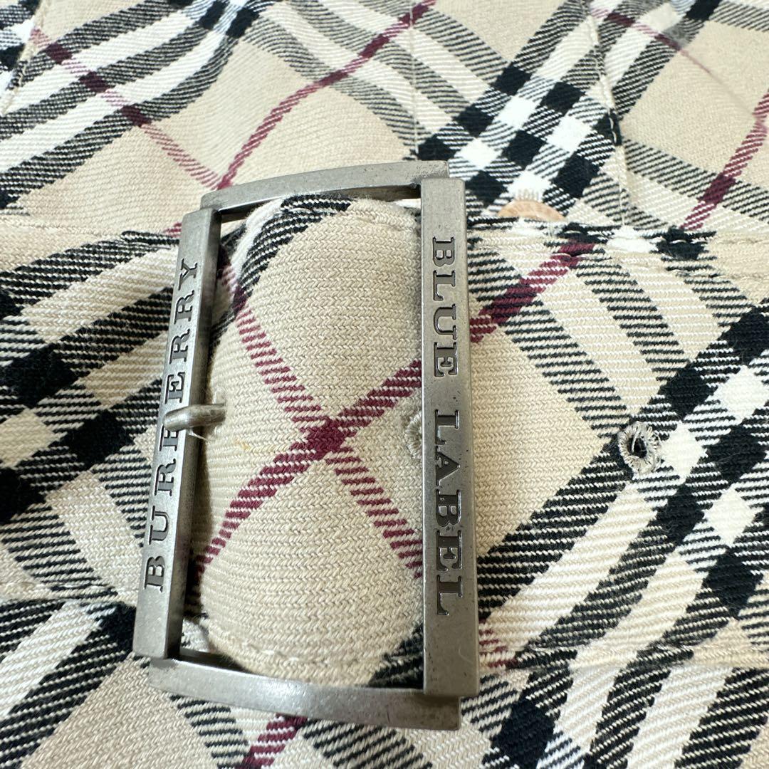 BURBERRY BLUE LABEL 7分袖ワンピース ノバチェック ベルト付