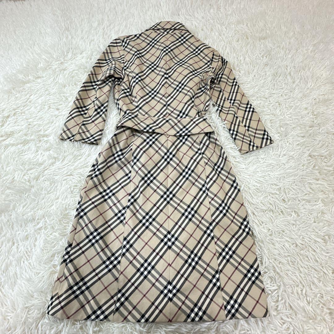 BURBERRY BLUE LABEL 7分袖ワンピース ノバチェック ベルト付