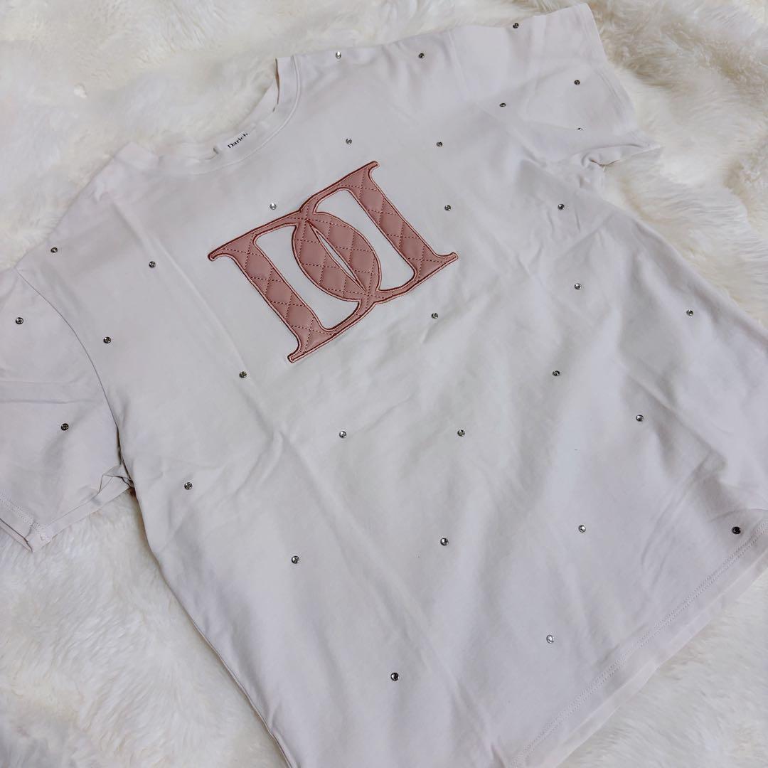 キルティングアップリケビジューTシャツ ダーリッチ Darich WHT