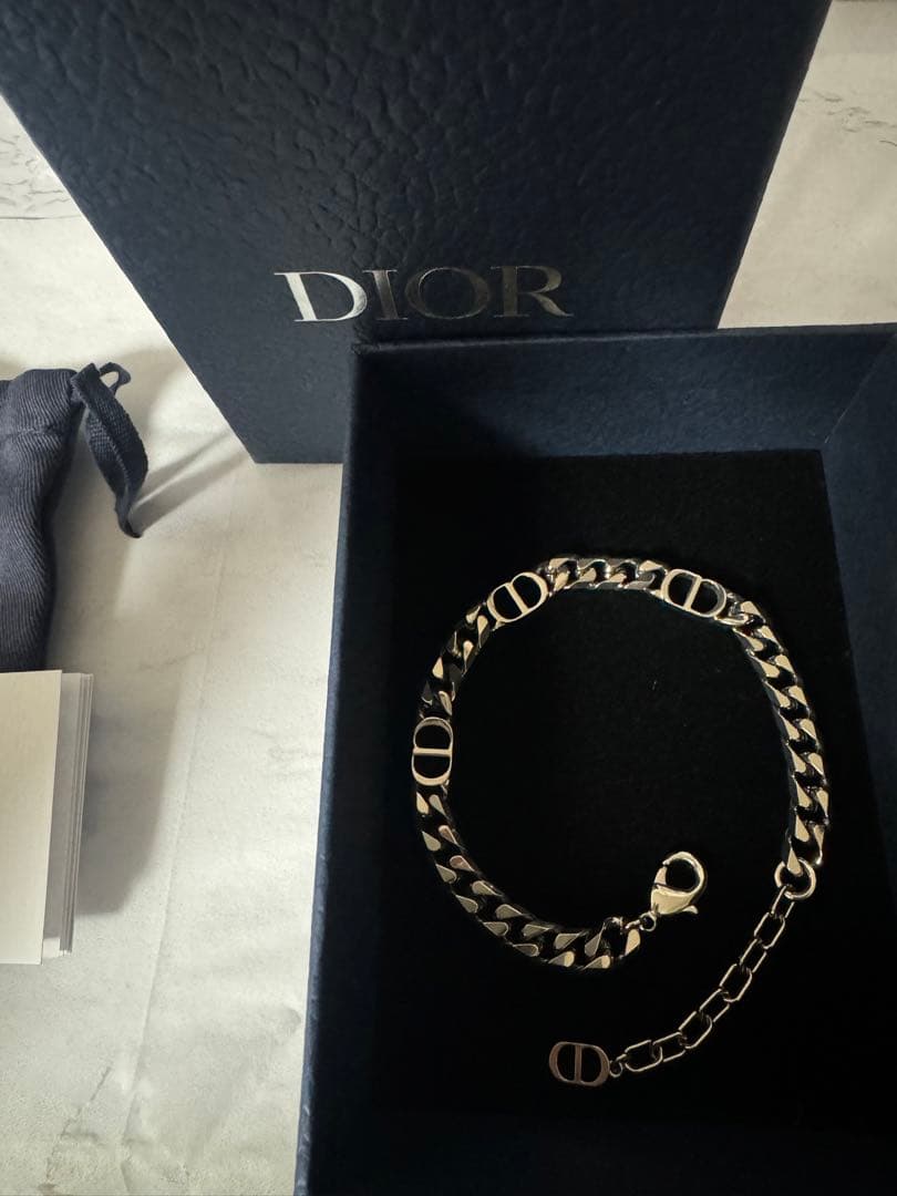 Dior シルバー チェーンブレスレット　美品　付属品箱付き