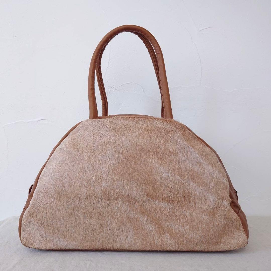 新品❗️ Jas-M.B.　スモールトラベラー　英国製　レザー×ハラコ　トート