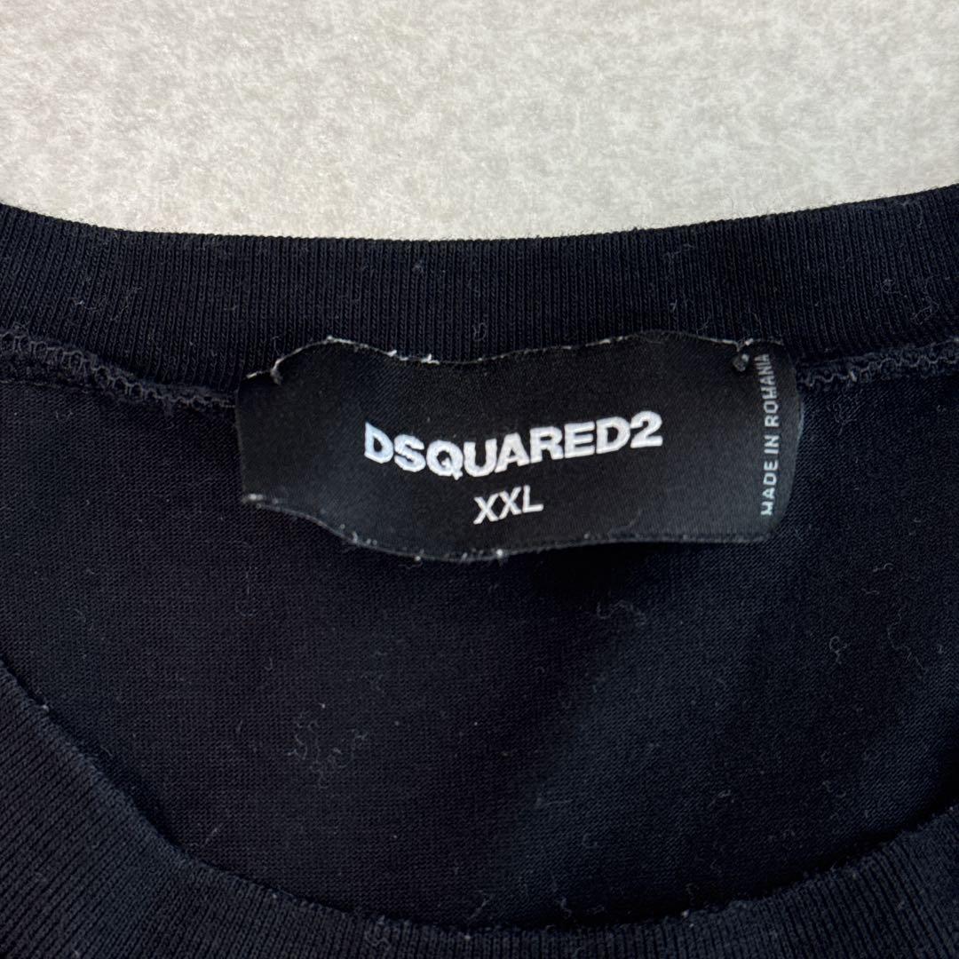 大きめサイズ美品⭐️DSQUARED2 ロゴTシャツ XXL ブラック