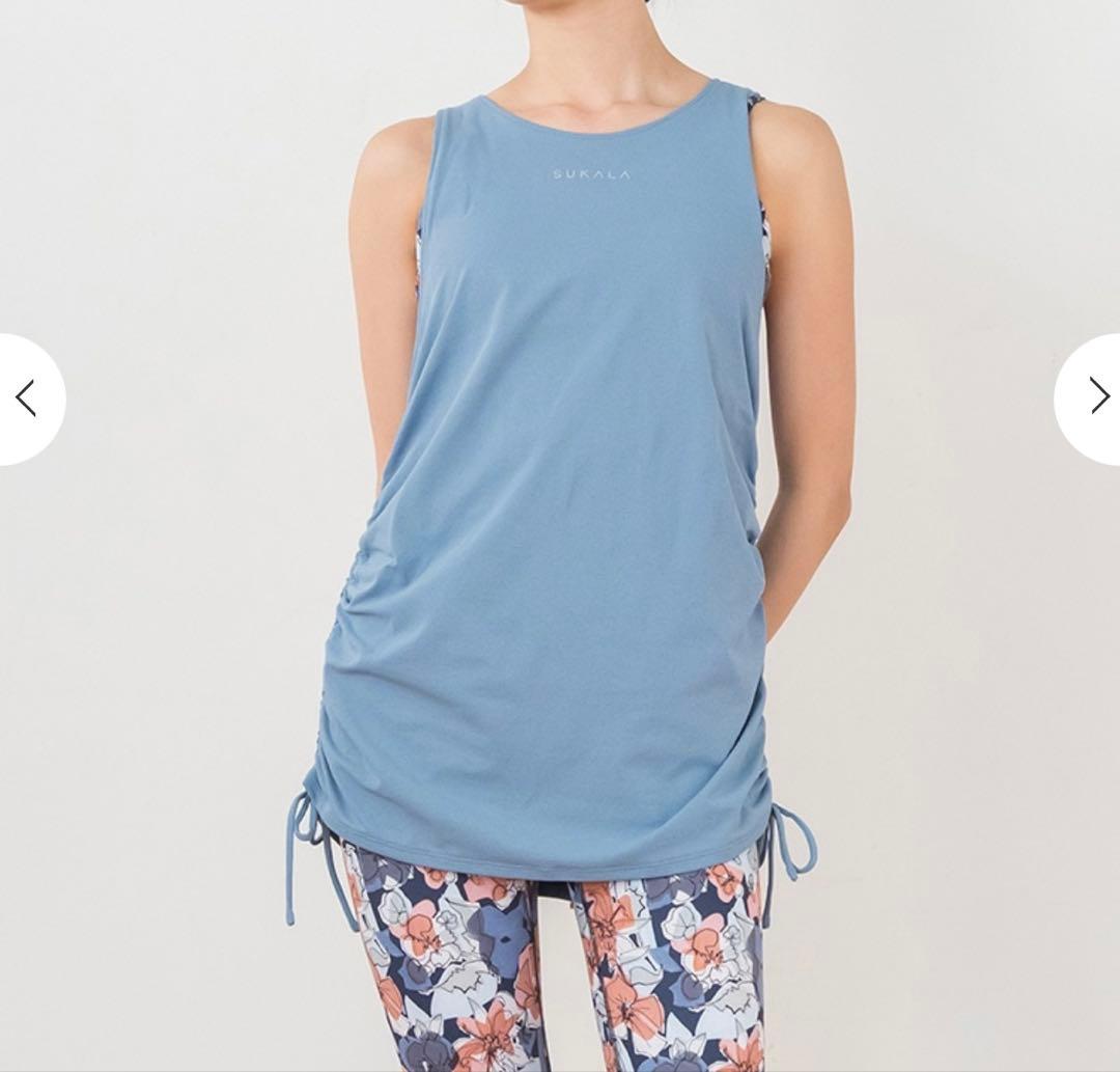 SUKALA 新品 ミックスフラワーセパレートタンクトップ L ダークネイビー