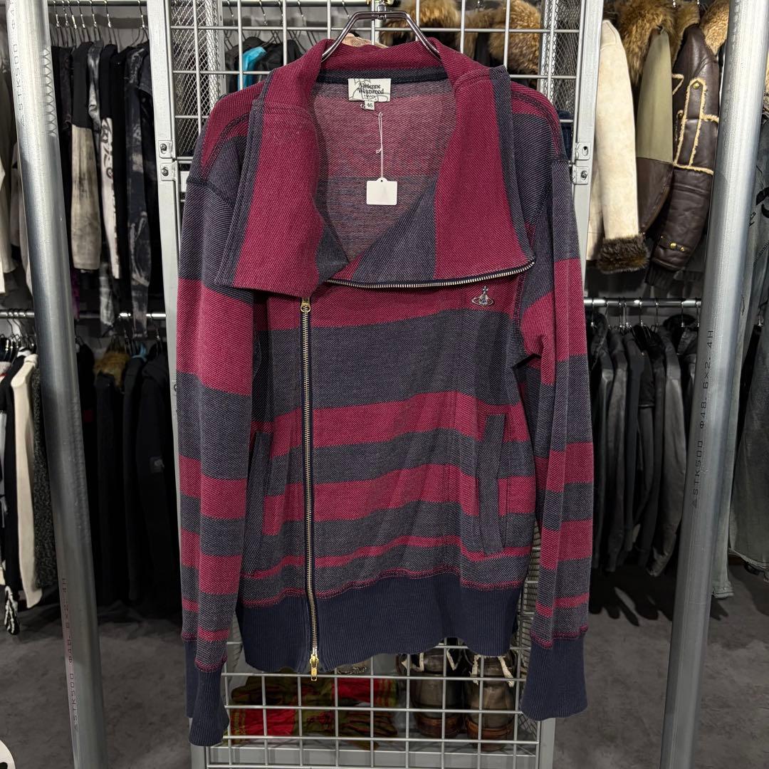 vivienne westwood アシメントリー　ダブルジップブルゾン　ロゴ