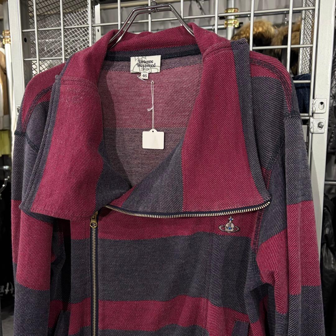 vivienne westwood アシメントリー　ダブルジップブルゾン　ロゴ
