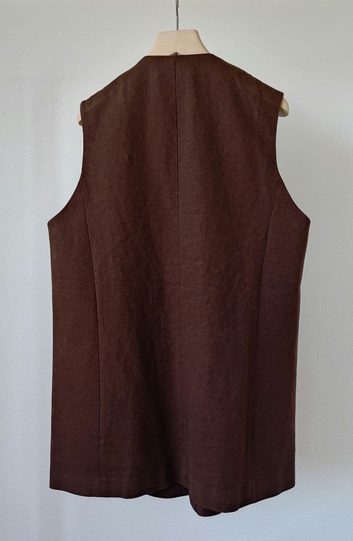 REVERBERATE LONG TAILORED WAISTCOAT ブラウン