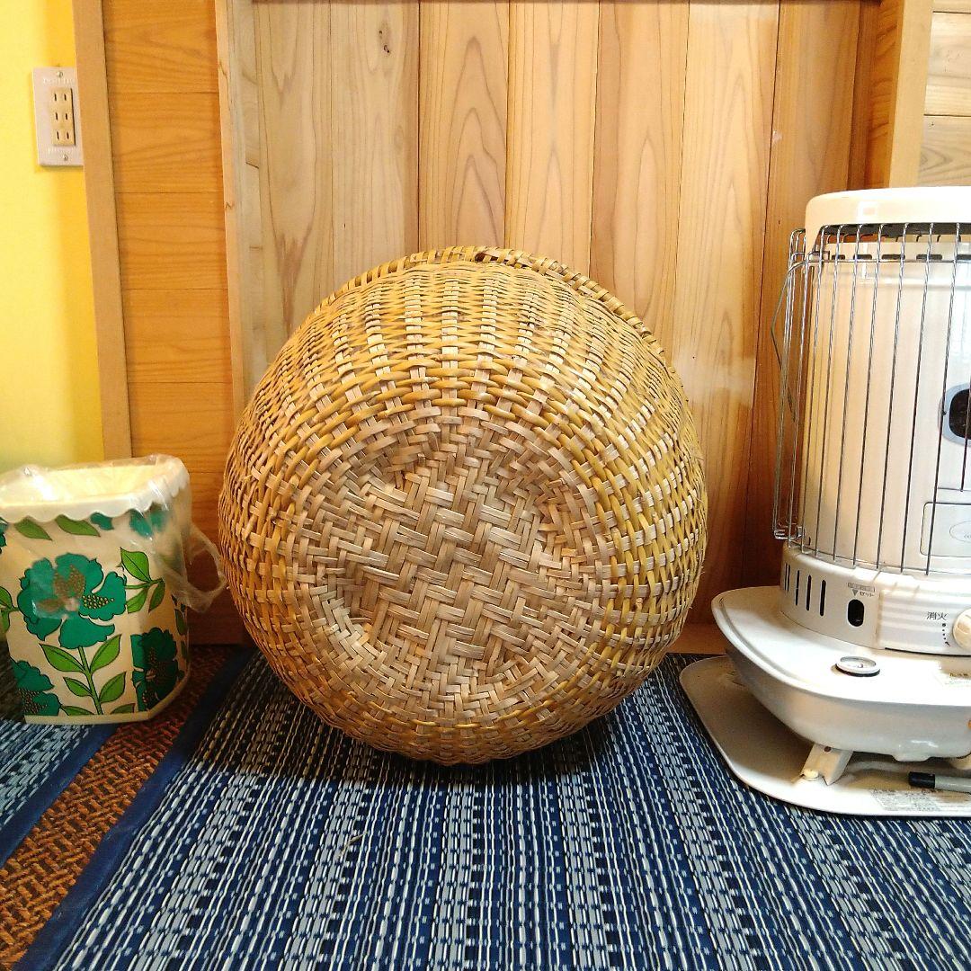 【昭和レトロ】古民具 特大 竹籠 直径54.5cm, 高さ38cm