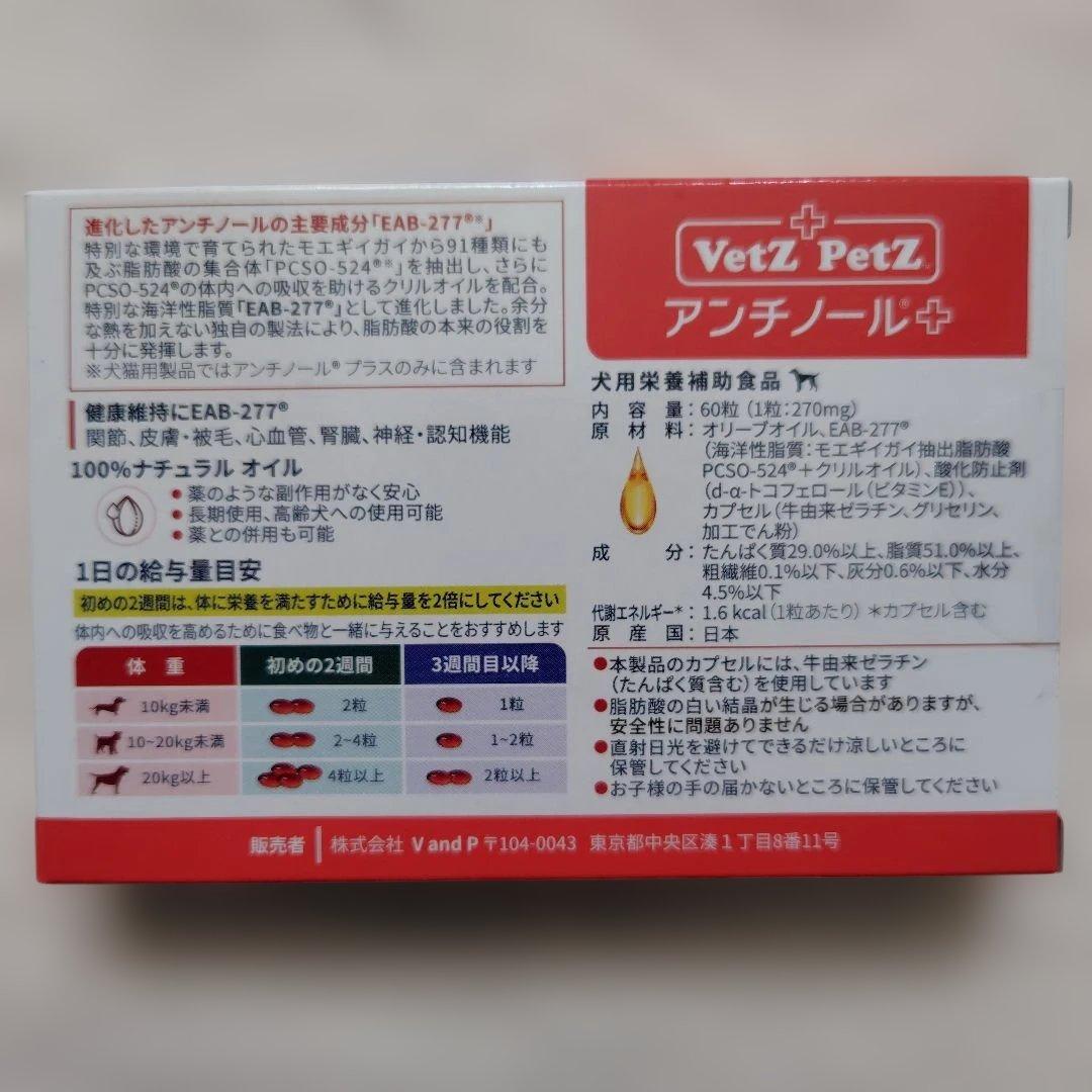 VetZ PetZ アンチノール 60粒 賞味期限 26年10月