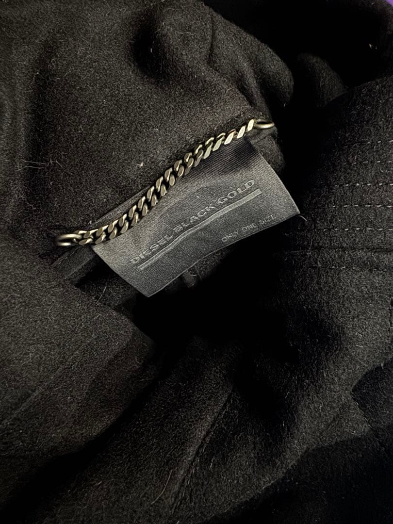 ディーゼルDiesel Black Goldブラックポンチョコートウールツイード