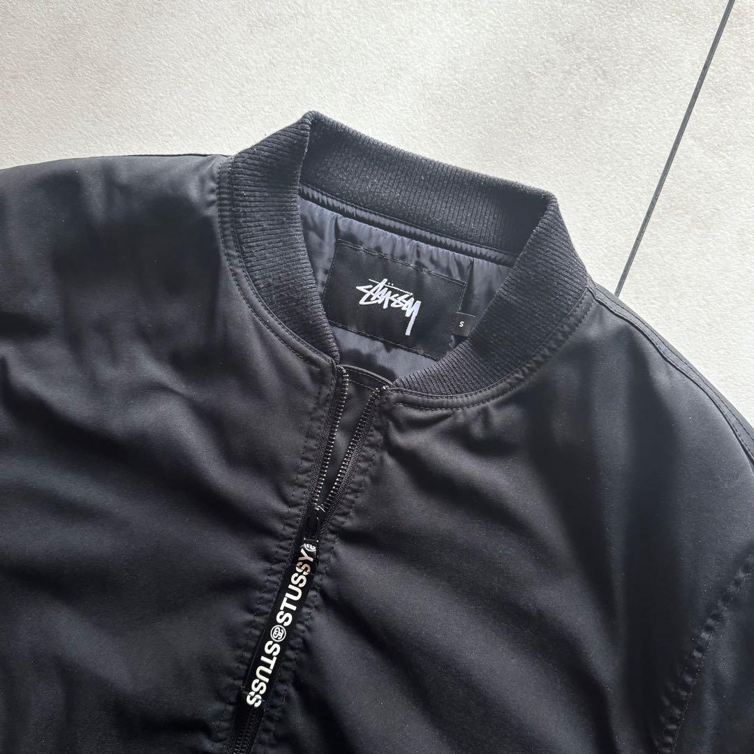 STUSSY MA-1 サイドライン ロゴテープ ジャケット 短丈