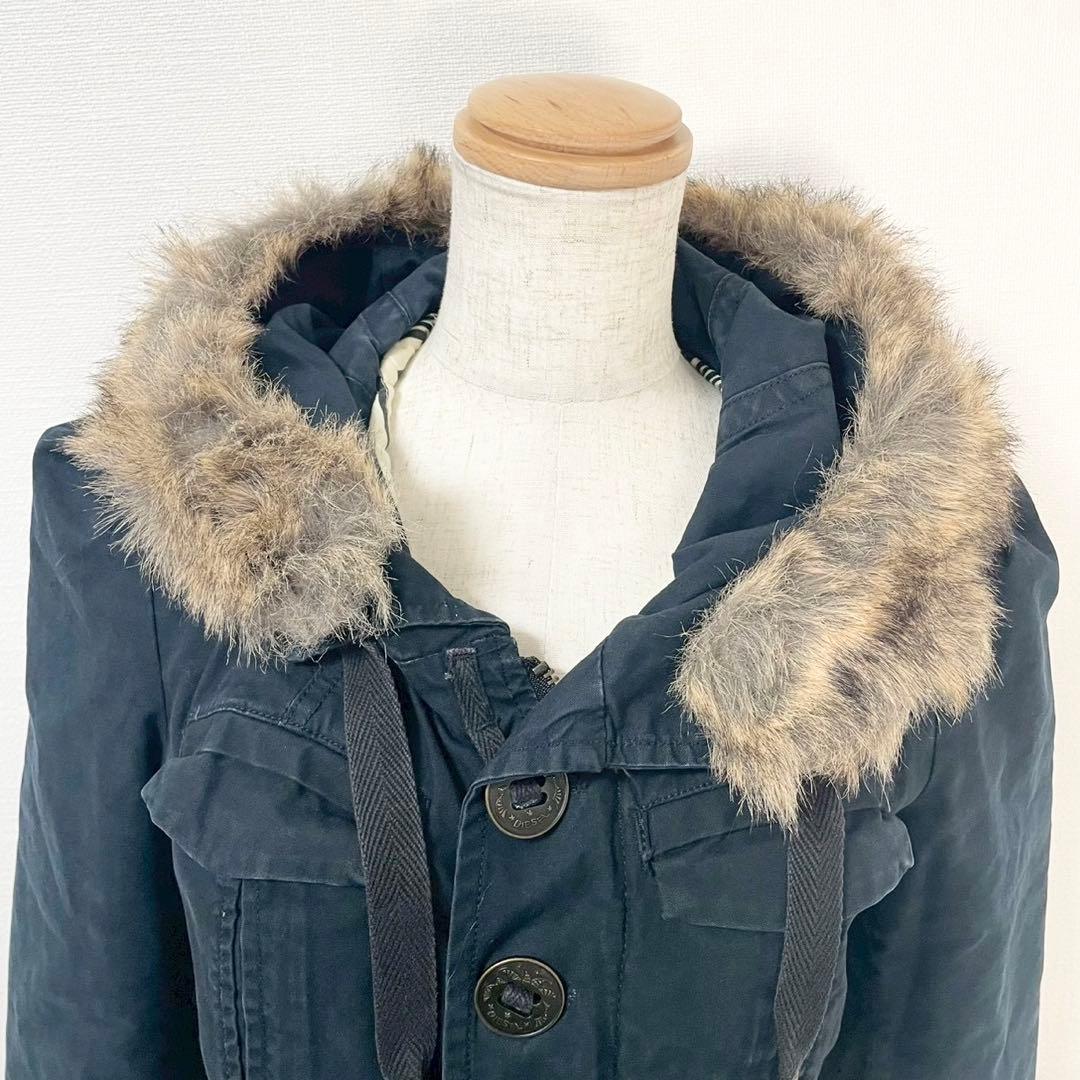 y2k❤️ 00s DIESEL ファー フード デカボタン モッズコート