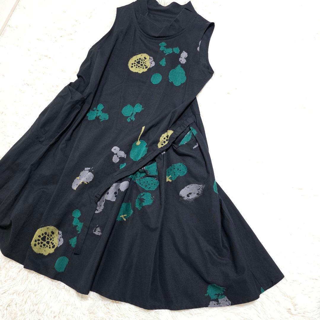 TOMO　美品 慈雨 ジウ アシンメトリー ノースリーブワンピース 40