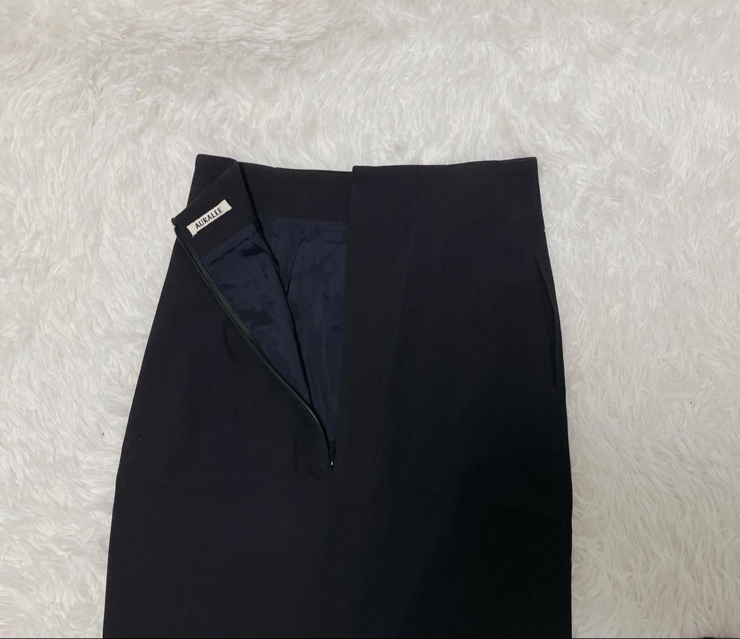 美品【AURALEE】HARD TWIST WOOL DOBBY SKIRT 1