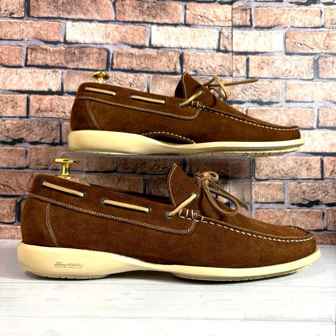 美品■Santoni■デッキシューズ✨BEAMS 別注 スエード イタリア製