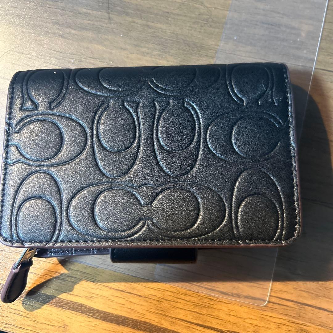 COACH ミディアム コーナー ジップ ウォレット・シグネチャー レザー