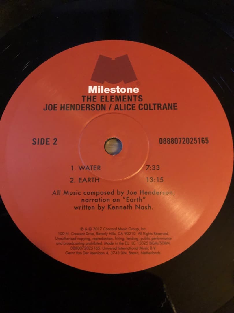 洋楽 Joe Henderson/Alice Coltrane/TheElements