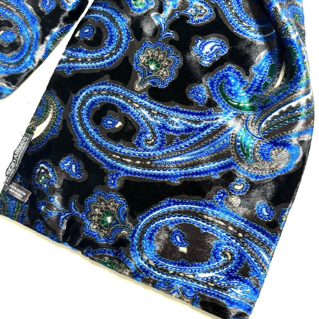 美品✨ジョルジオアルマーニ ストール ペイズリー柄 総柄 光沢