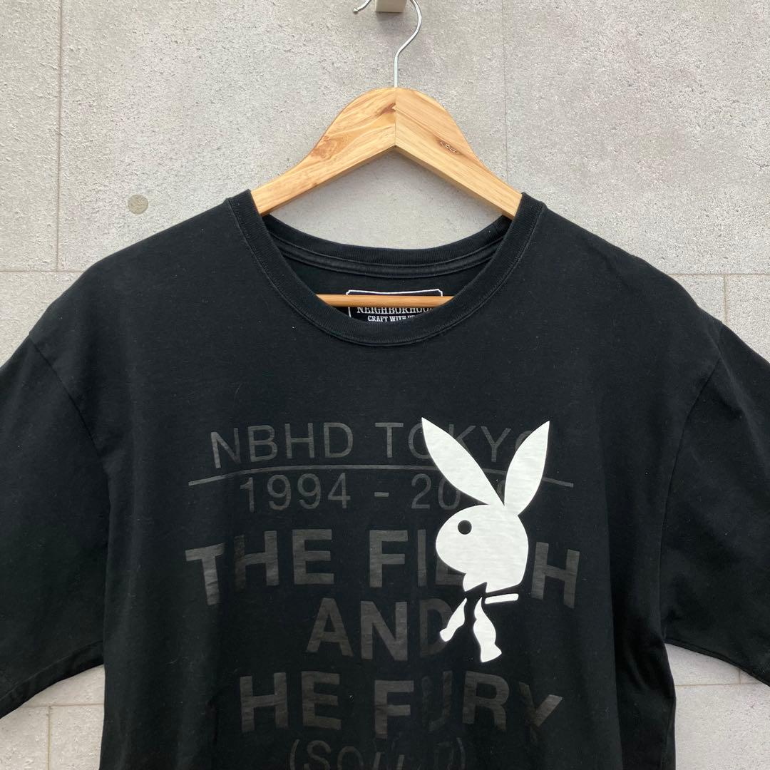 NEIGHBORHOOD×PLAYBOY Tシャツ プリント L ブラック