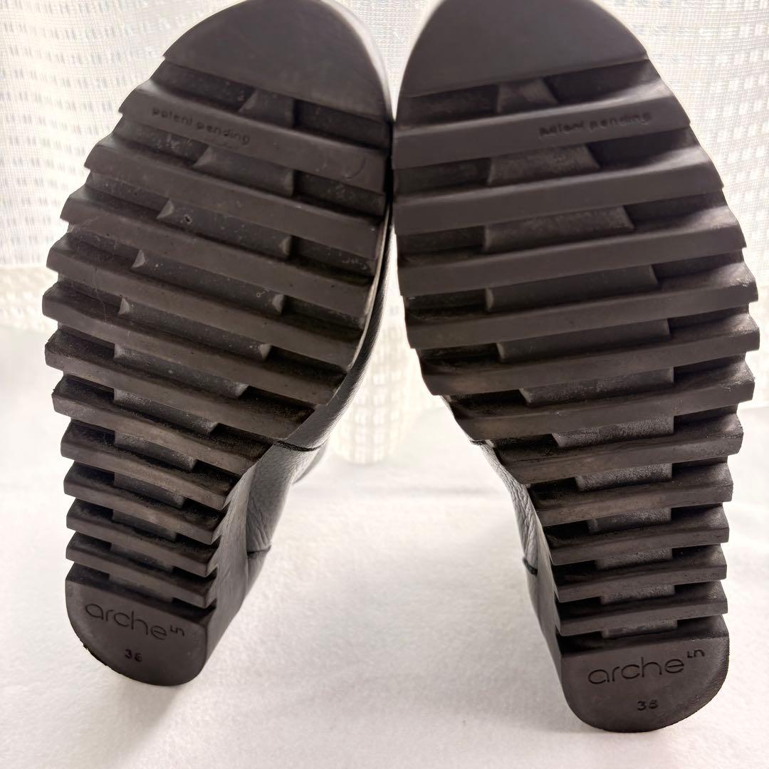 arche レザー ショートブーツ サイドジッパー