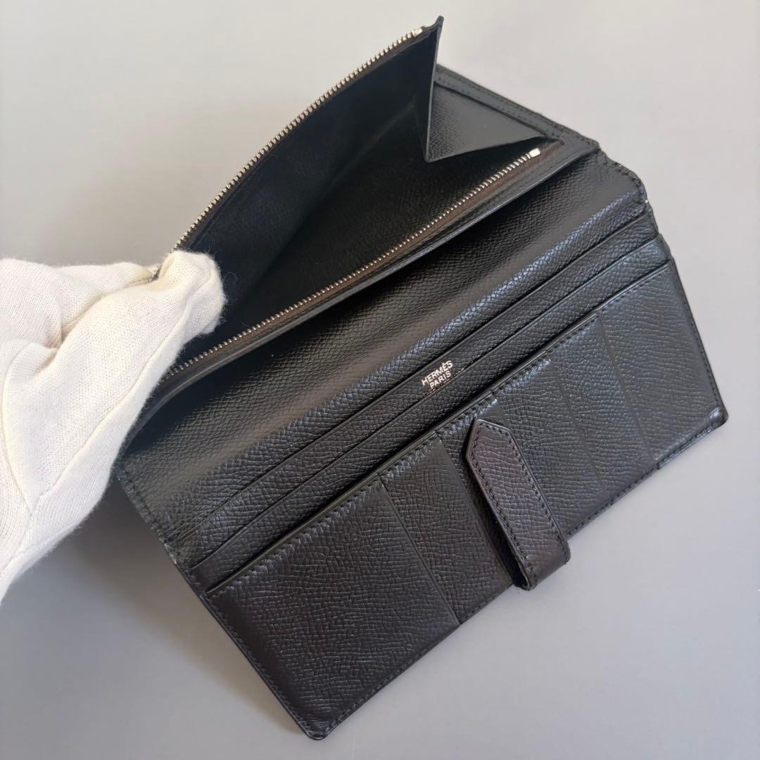 エルメス　ベアン　長財布　黒　HERMES　ブラック