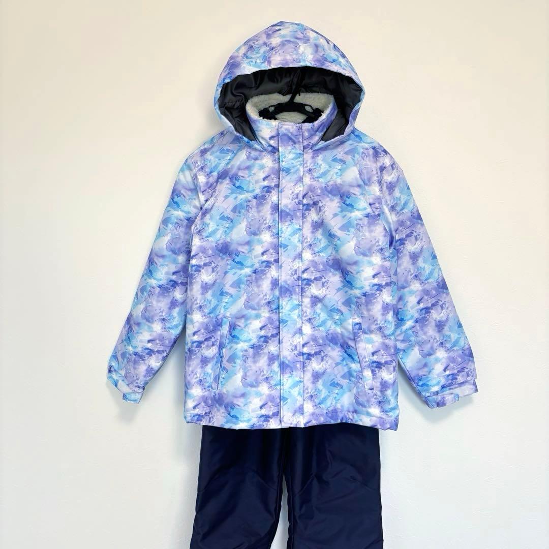 【美品】スキーウェア スノーボードウェア 上下セット 女の子 160 紫 青