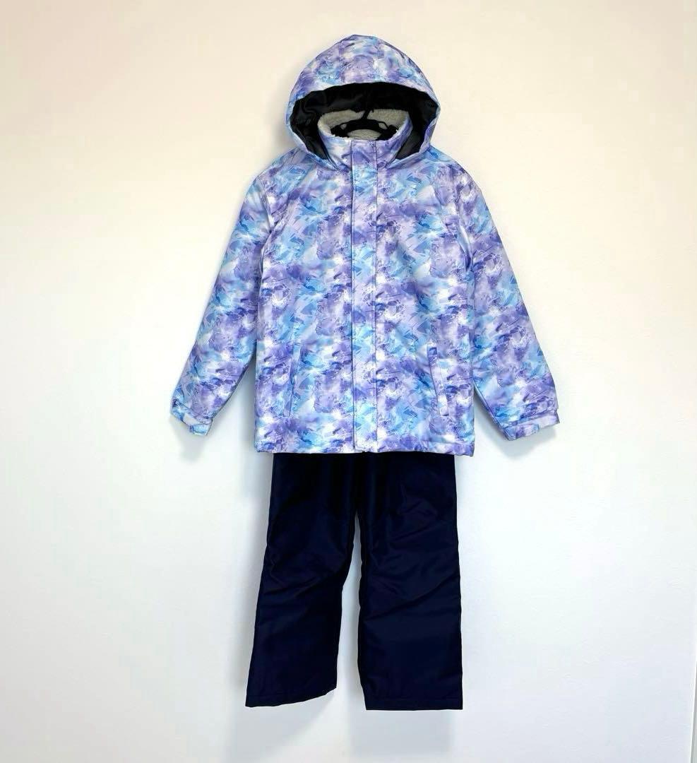【美品】スキーウェア スノーボードウェア 上下セット 女の子 160 紫 青