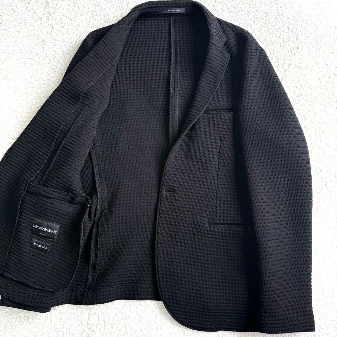 EMPORIO ARMANI ニットテーラード L相当 ブラック イタリア製