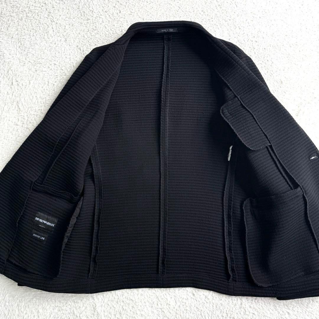 EMPORIO ARMANI ニットテーラード L相当 ブラック イタリア製