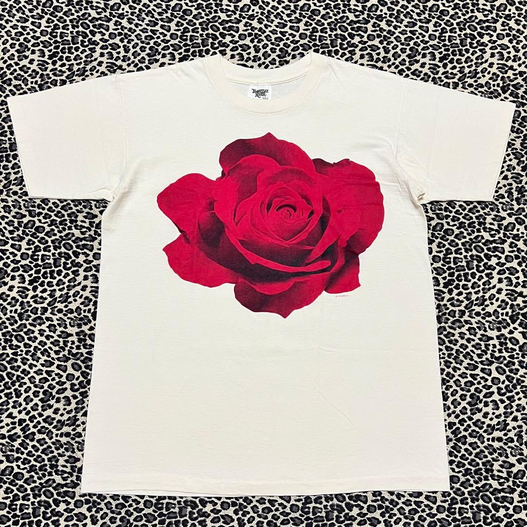 美品 STUDIO Q バラ 薔薇 ROSE USA製 シングル 古着Tシャツ