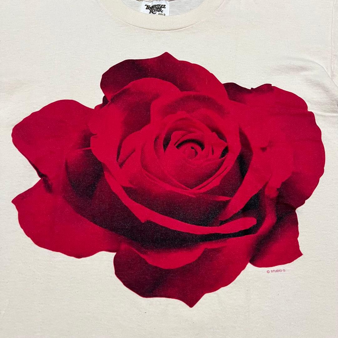 美品 STUDIO Q バラ 薔薇 ROSE USA製 シングル 古着Tシャツ