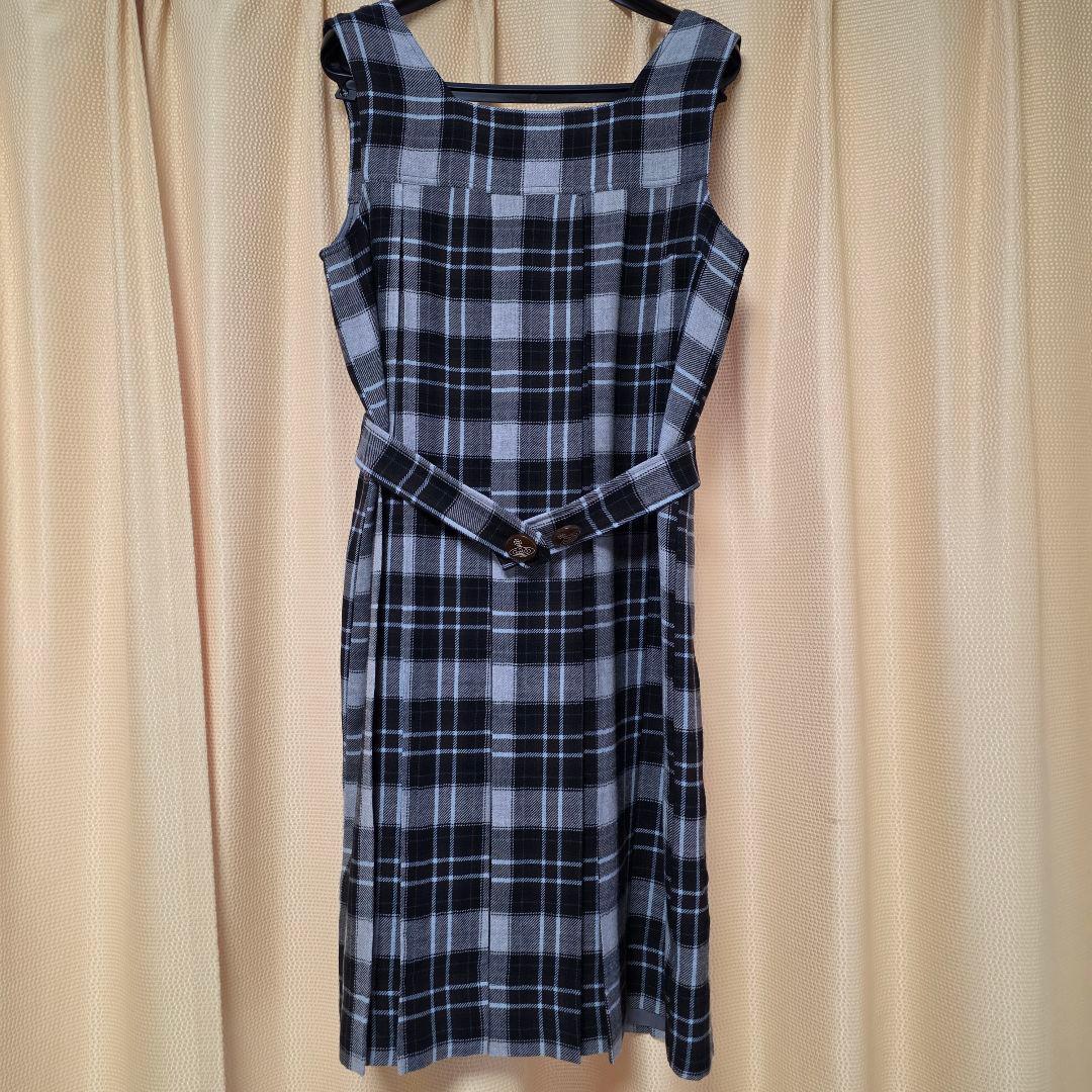 Vivienne Westwood ノースリーブひざ丈ワンピース チェック柄