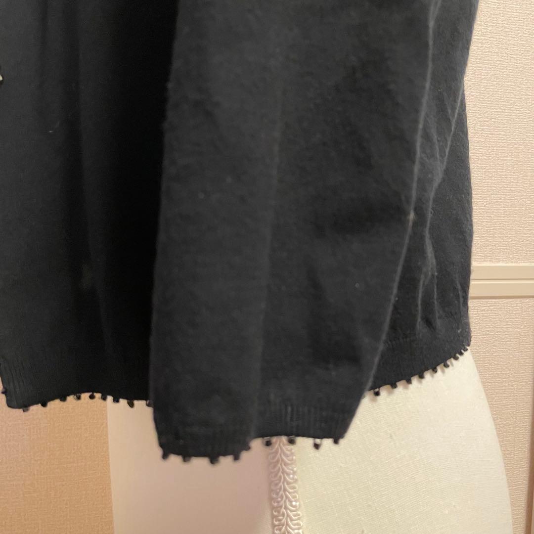 美品 FOXEY BOUTIQUE フォクシー カーディガン 黒 40 ビーズ
