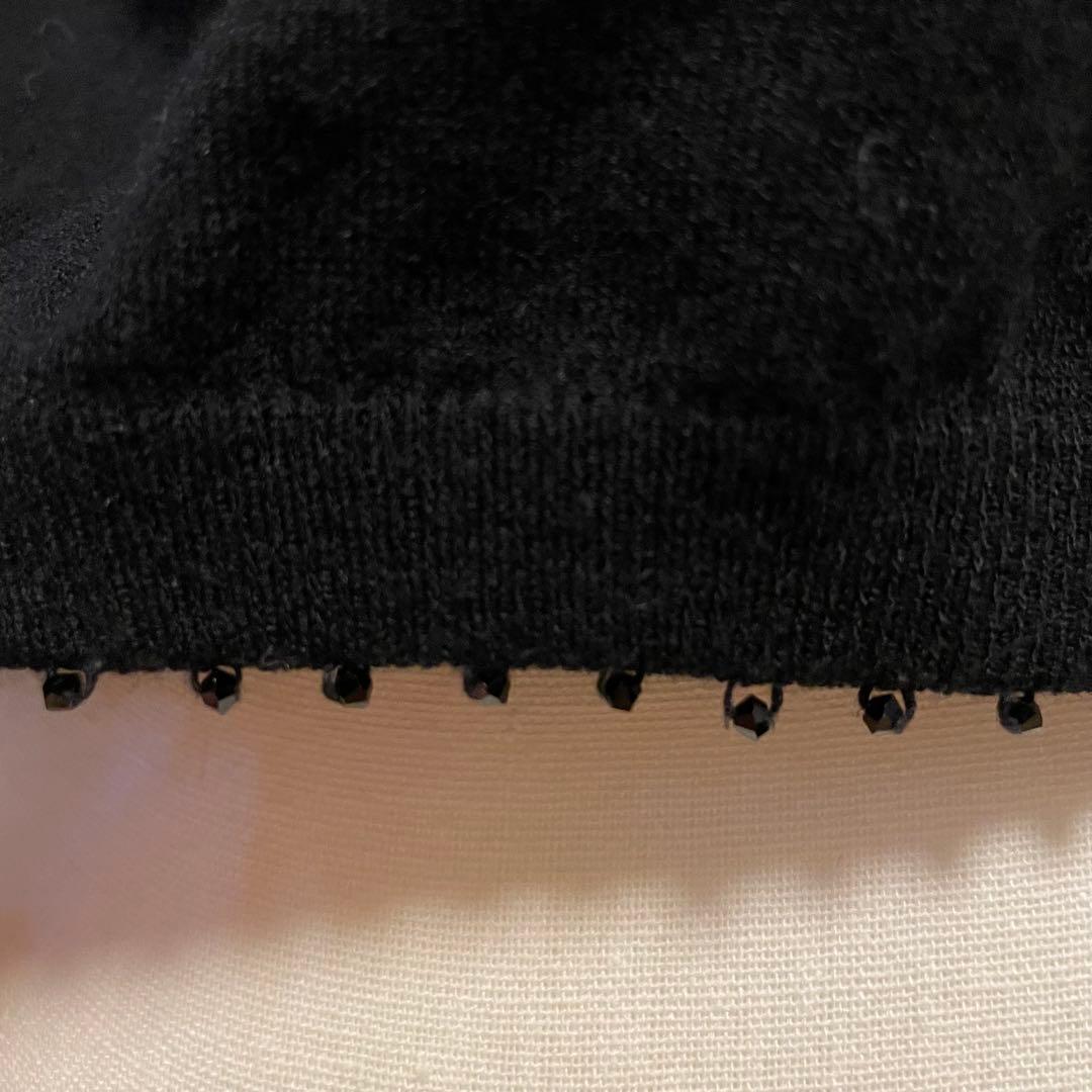 美品 FOXEY BOUTIQUE フォクシー カーディガン 黒 40 ビーズ