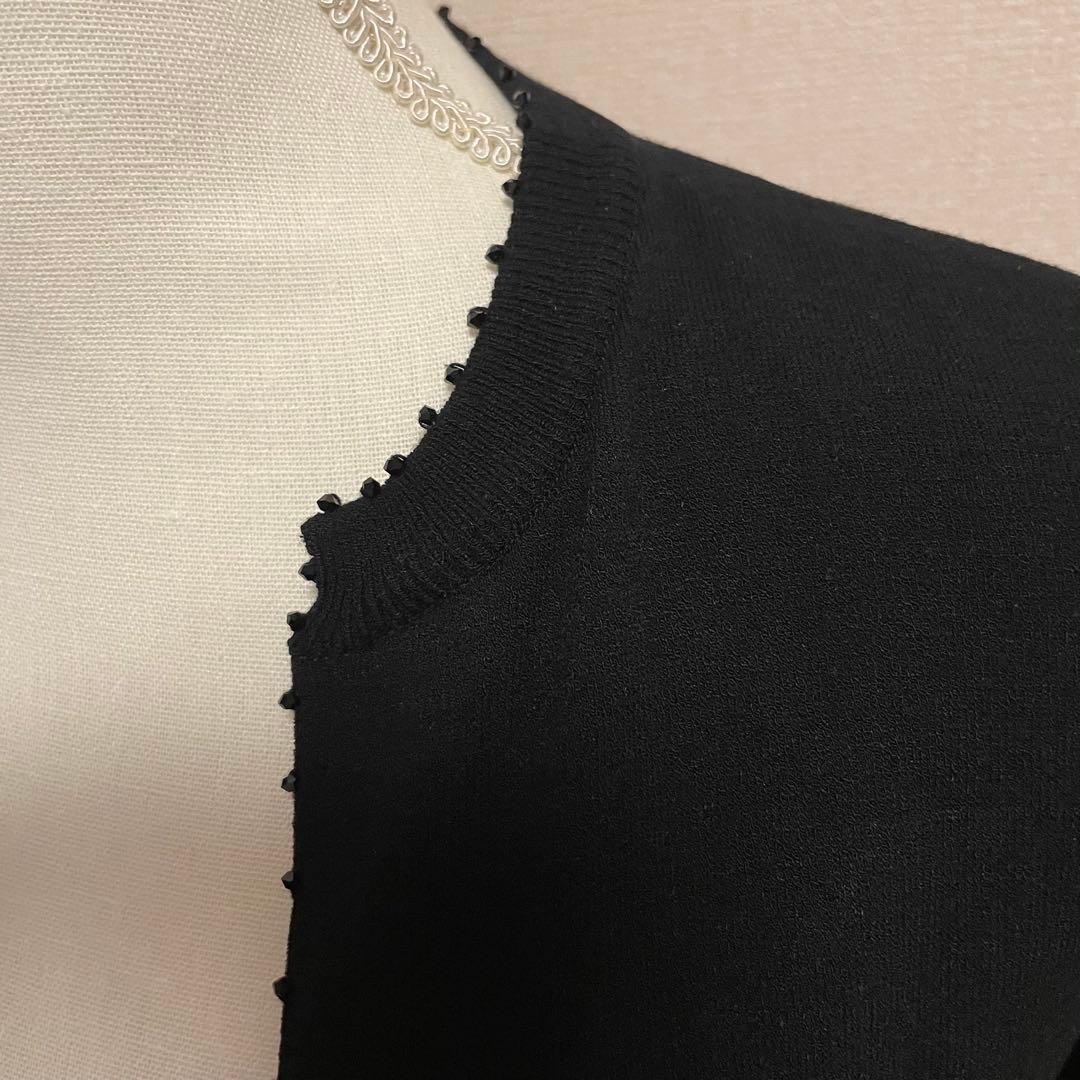 美品 FOXEY BOUTIQUE フォクシー カーディガン 黒 40 ビーズ