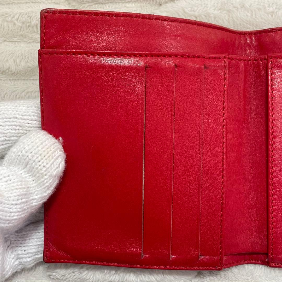 【正規品】CHANEL シャネル 二つ折り財布 キャビアスキン 赤 ココマーク