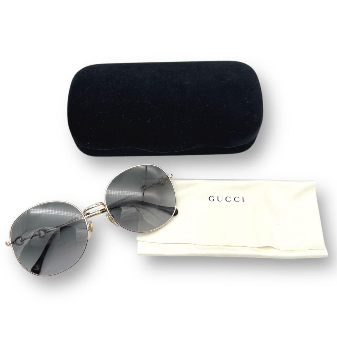 小物 GUCCI sunglasses GG Horsebit gold
