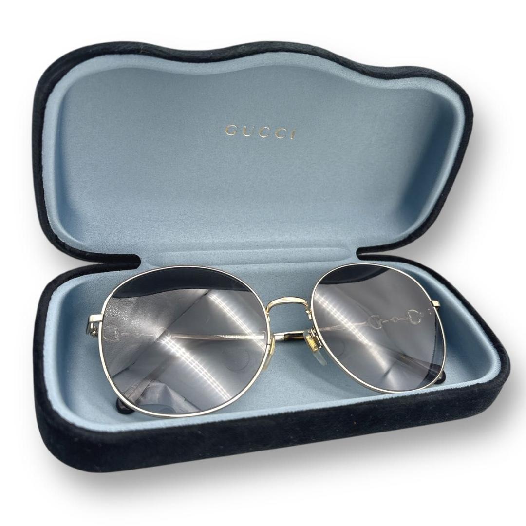 小物 GUCCI sunglasses GG Horsebit gold