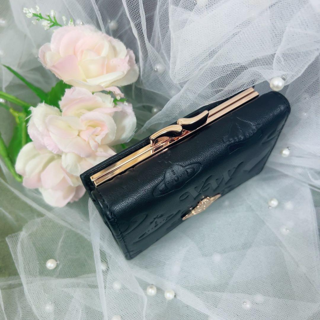 VivienneWestwoodエンボス加工 黒 三つ折り財布