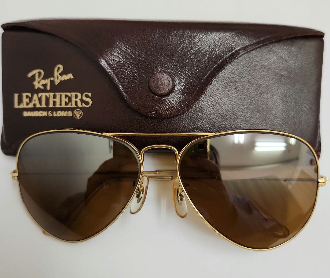 超美品レアB&L Ray-Ban USA アビエーター サングラス