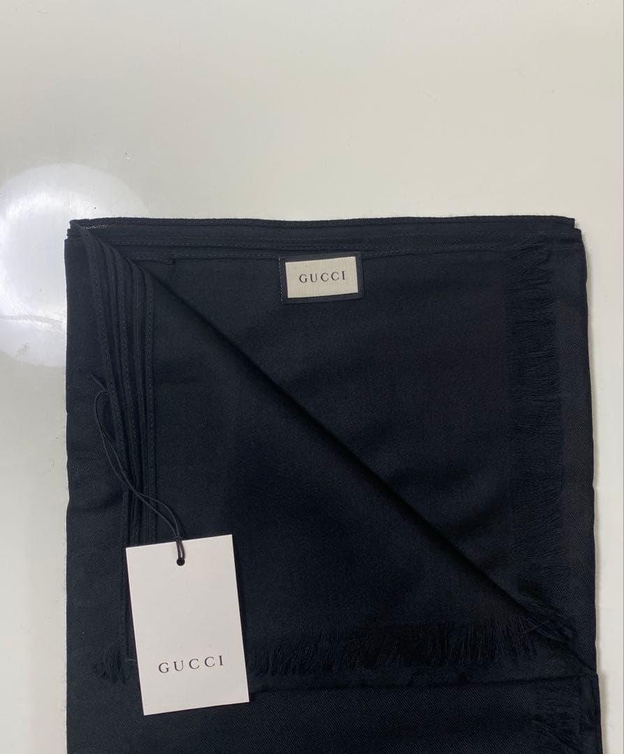 GUCCI ブラック ストール 70x200cm