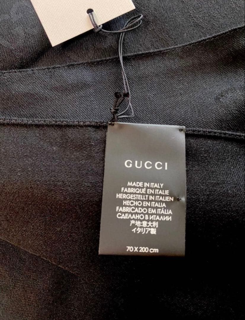 GUCCI ブラック ストール 70x200cm