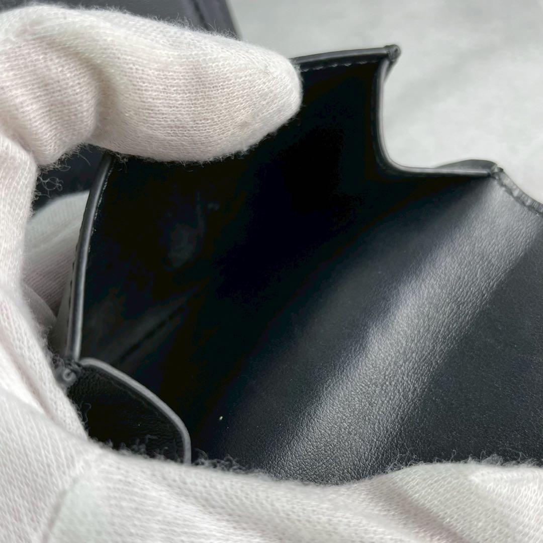 【箱付美品✨】CELINE 三つ折り財布 トリフォールドウォレット 黒 本革