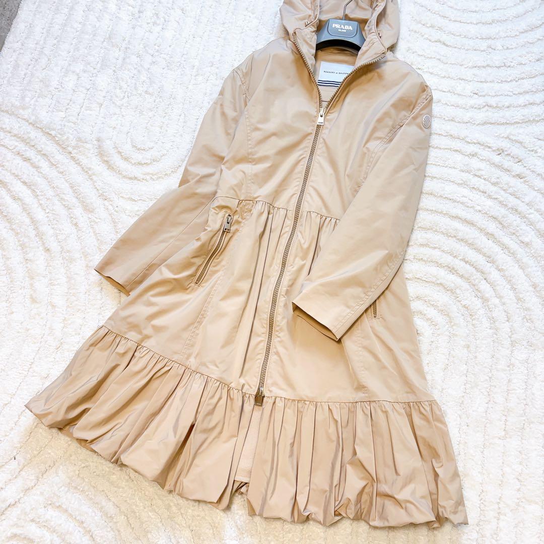 極美品✨ボーダーズアットバルコニー　フリルスプリングコート　ベージュ