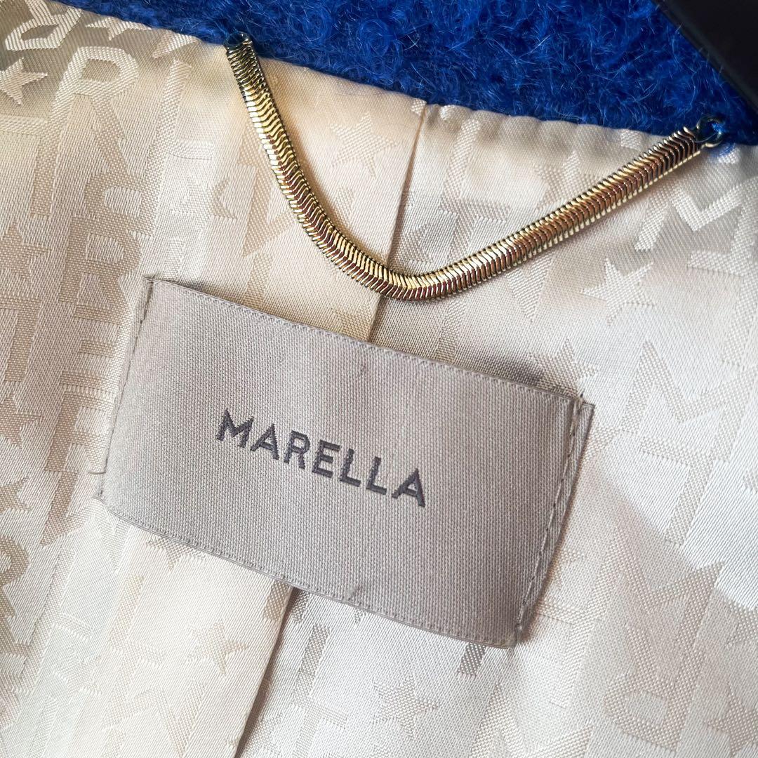 MAXMARA マレーラ ふわふわ ボアジャケットコート ロイヤルブルー
