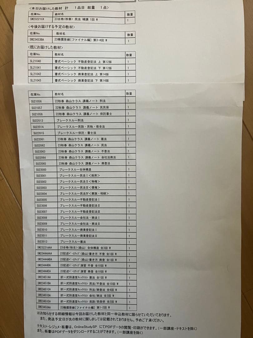 LEC 司法書士　ブレークスルー　書式ベーシック　精撰答練　森山クラス