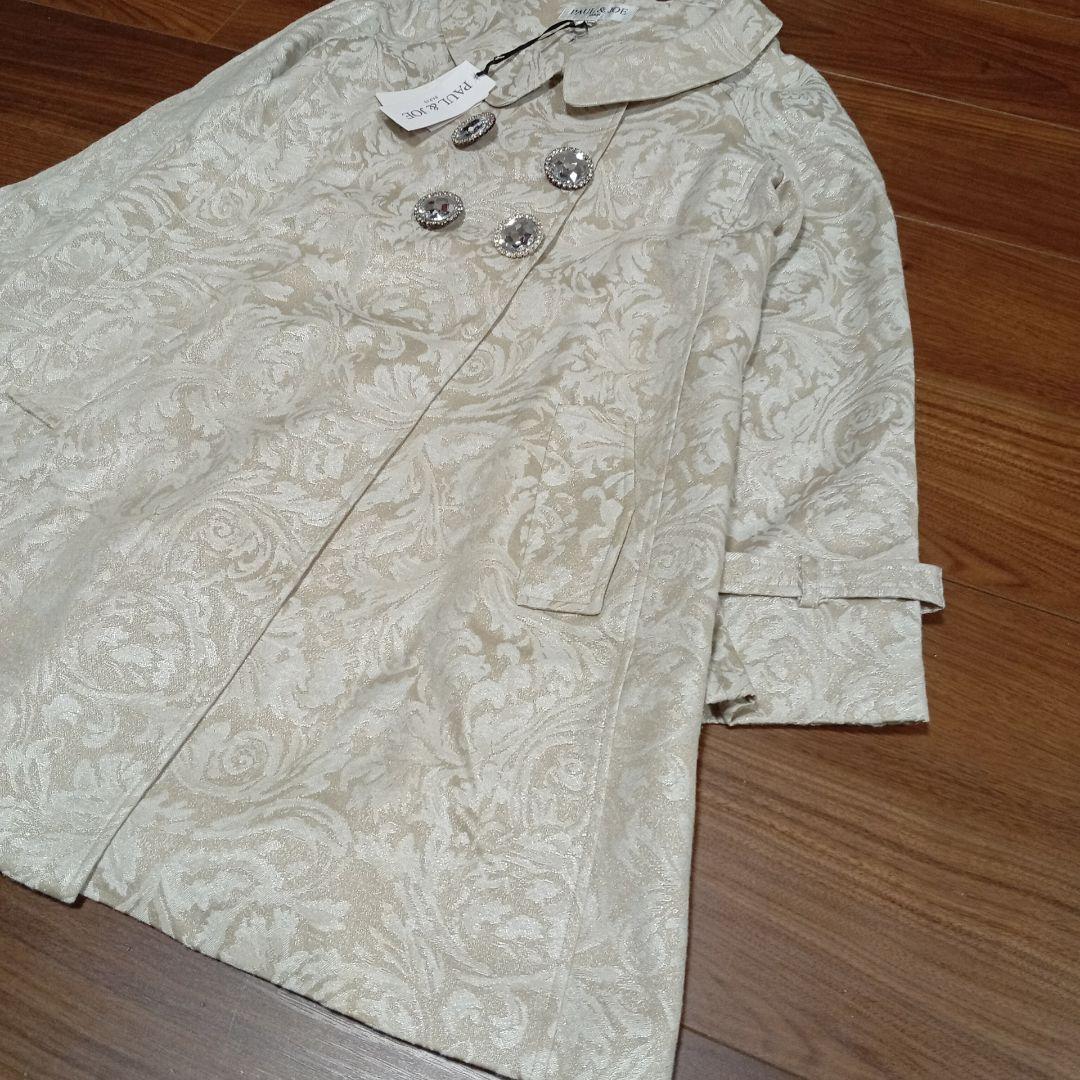新品タグ付き PAUL & JOE ジャカードコート ビジュー釦 38