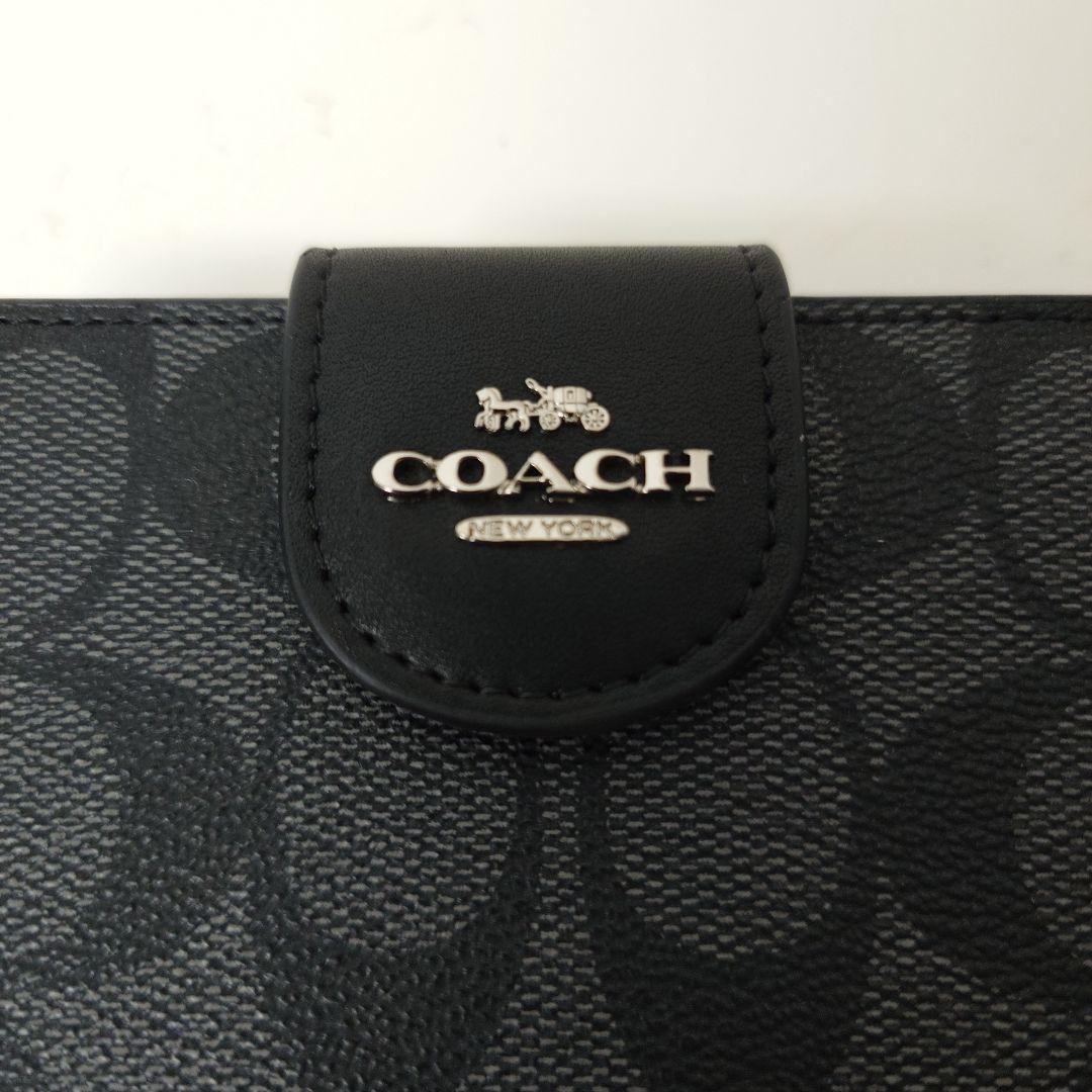 COACH 二つ折り財布 シグネチャー ブラック 新品 未使用 コーチ